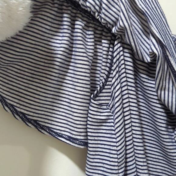 Abercrombie & Fitch Off the Shoulder Top Navy White Stripes Women's Size XS - Picture 6 of 7